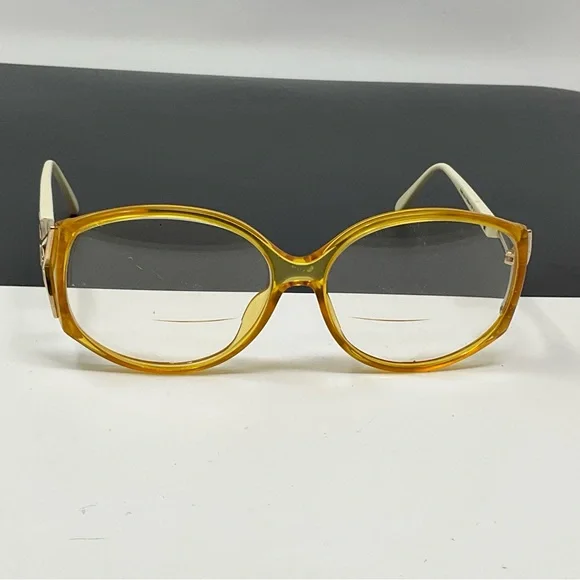 Vintage Christian Dior Vintage 2709 70 Yellow White Gold Sunglasses Frame 58mm - Picture 2 of 16